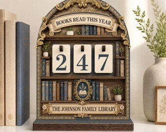 Personalized Reading Tracker Sign, Custom Books Read This Year Display, Family Library Decor, Book Lover Gift, Reading Challenge Board