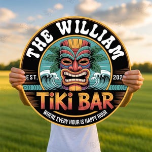 Tiki Bar Benutzerdefiniertes Zeichen, Tiki Bar Wandkunst, Benutzerdefiniertes tropisches Tiki Bar ZeichenTiki Bar Zeichen, Tiki Bar Zeichen, Hinterhofdekor, Wohnkultur