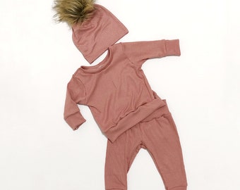 Pink lounge set, toddler lounge wear