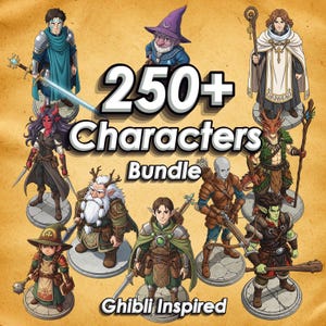 250+ Digital Character Bundle, Virtual Tabletop Ready. Downloadable, printable, Character Art.
