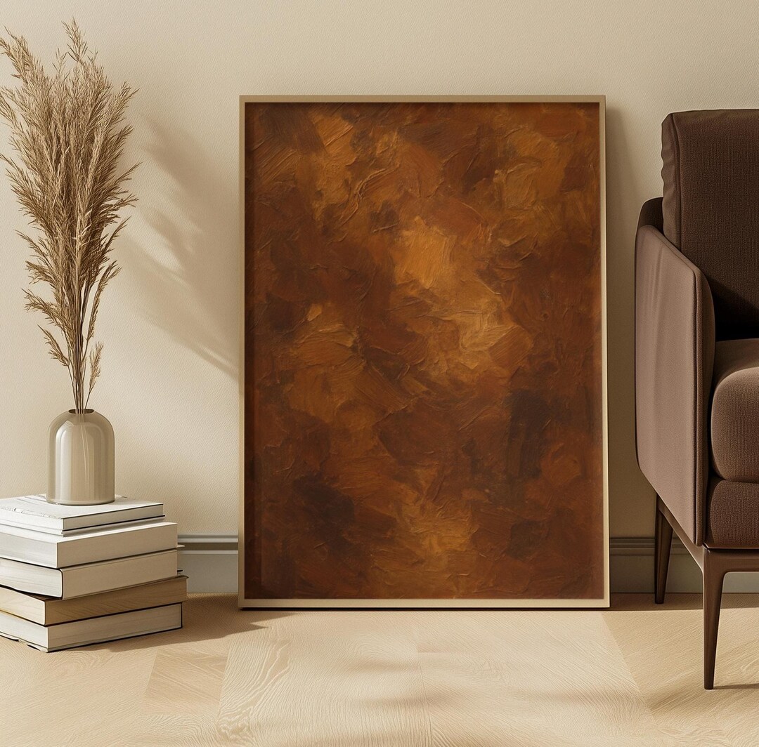 Wabi Sabi Wall Art, Black Brown Abstract Art, Minimalist Mixed Media ...