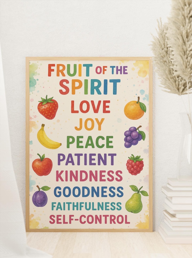 Fruit of the Spirit Wall Art, Scripture Wall Art, Christian Home Decor ...