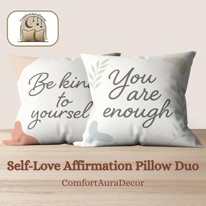 Funda de almohada "Amor propio", 45 x 45 cm, ideal para decorar tu hogar, salón y dormitorio.