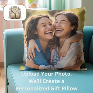 Regalo para mejor amiga, almohada con foto personalizada de 45×45 cm, ideas para regalos de Navidad y mejores amigas.