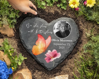 Custom Photo Slate Plaque Headstone, Cemetery Grave Marker, Affordable Memorial Stone, Tombstone for Loved Ones, Memorial Rock Slab Keepsake