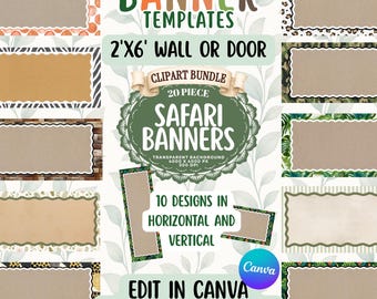 Safari Clipart Banner Bundle