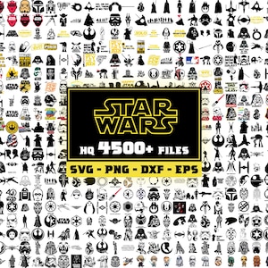4500+ スターウォーズ SVG バンドル、スターウォーズ SVG、スターウォーズ PNG、スターウォーズ キャラクター、スターウォーズ クリップアート、ダースベイダー SVG、マンダロリアン SVG、ヨーダ SVG、