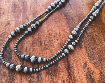 60 Inch Navajo Pearl Beaded Necklace