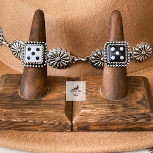 Western Dice Cuff Ring, Poker Cards Vegas Black White Western Southwestern Ring, Punchy NFR Rodeo Jewelry, Adjustable Burnished Silver Ring