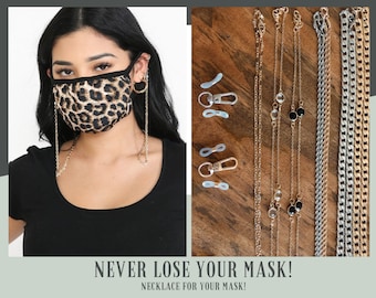 Stylish Lightweight Curb Rope Jeweled Charm Chain Mask Lanyard Eyeglasses Sunglasses Necklace Holder