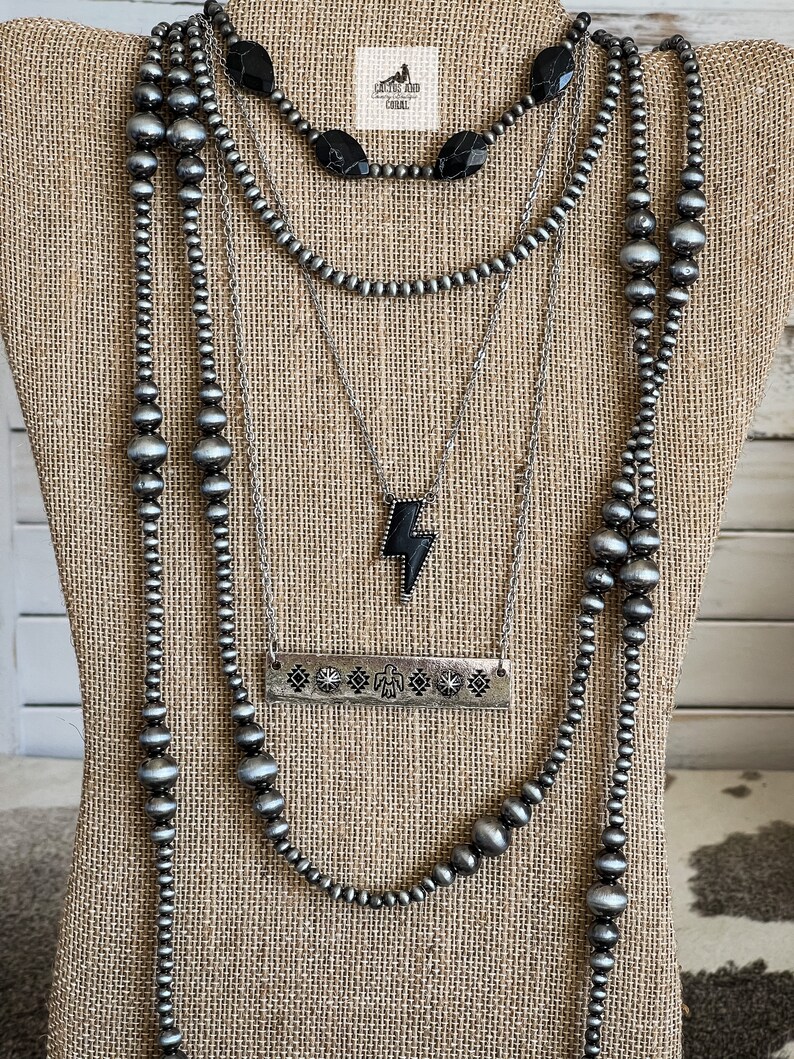 Aztec Thunderbird Silver Bar Necklace, Western Jewelry, Southwestern Native American Jewelry, Gift for Her, Punchy Rodeo Fashion, Cowgirl image 3