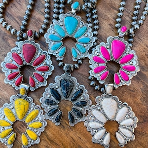 Extra Large Squash Blossom Navajo Pearl Necklace