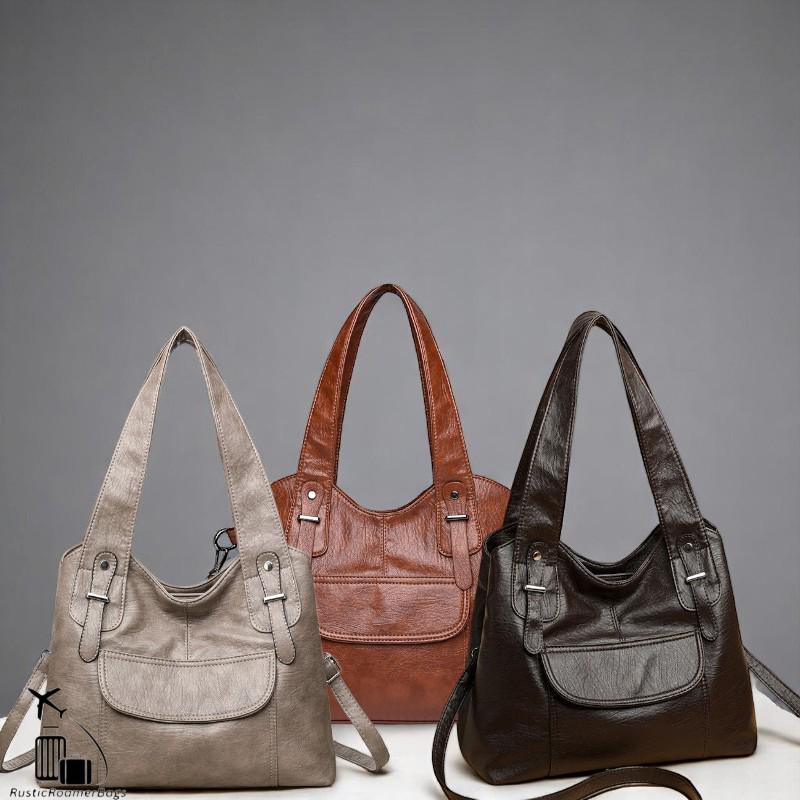 Women Leather Bag Large Capacity Handbags with Multiple Pockets Stylish Shoulder Bags for Work Travel and Everyday Use