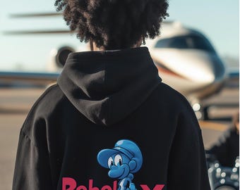 Rebel X Code "Rebel Cartoon Vibe" Black Hoodie