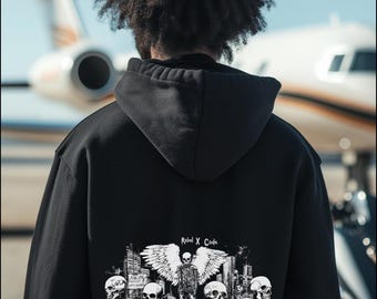 Rebel X Code "Winged Skull society" Black Hoodie