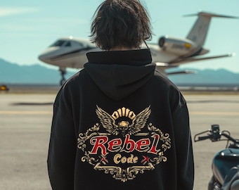 Rebel X Code "Victorious Wings" Black Hoodie