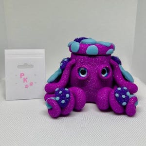 Octopus Jar - Happy Purple & Blue Mushroom