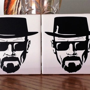 Walter White ceramic tile coaster (2 in set)