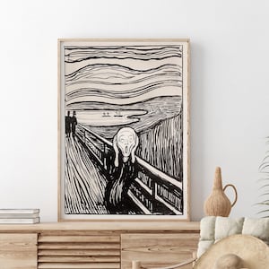 Edvard Munch - The Scream (1893) - Painting Poster Print Anguish Pain Munch, Home Wall Decor Vintage Instant Art - Digital Download
