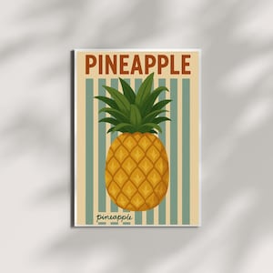 Vintage Pineapple Kitchen Print: Retro Tropical Wall Art (Digital Download)