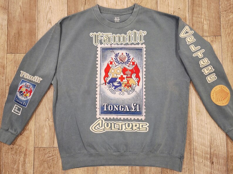 Tongan Streetwear Crewneck | Stamp Collection Piece | Island Fashion image 2
