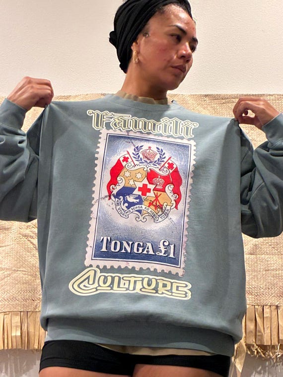 Tongan Streetwear Crewneck | Stamp Collection Piece | Island Fashion