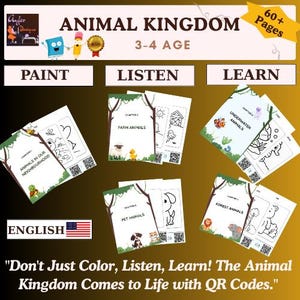 Målarbilder med djur och ljud: Interaktiv inlärningsaktivitet (63 sidor) (digital nedladdning)
