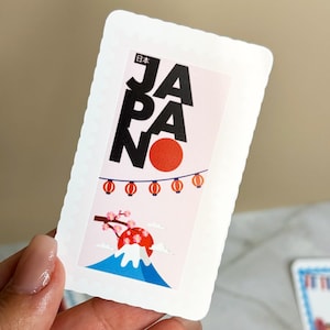 Pegatinas para equipaje de Tokio, temporada de cerezos en flor, pegatinas para botellas de agua, calcomanías para portátiles, pegatinas de Japón, souvenirs de Japón