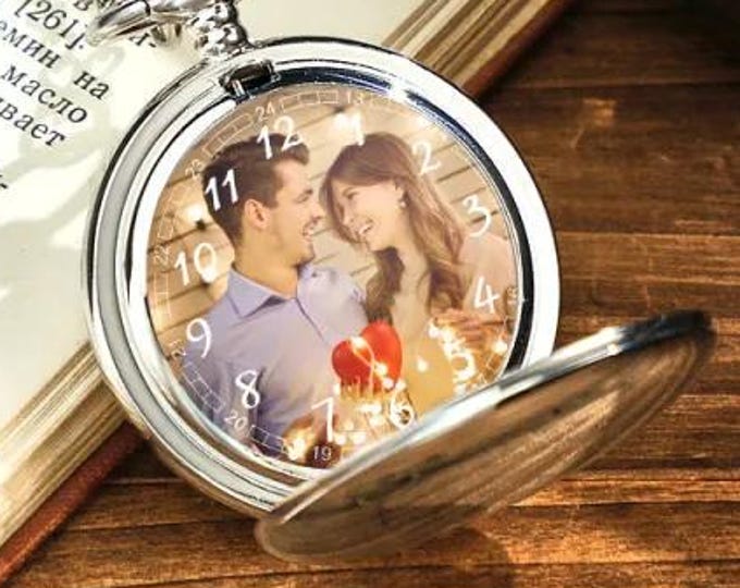 Photo Pocket Watch - Custom Engravable Pocket Watch Gift for Men & Women, Unique Personalized Timepiece, Vintage Keepsake