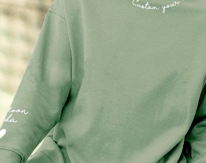 Text Sweatshirt Custom Personalized Names Round Neck Hoodie Perfect Gift for Couples & Friends Cozy Unisex Pullover