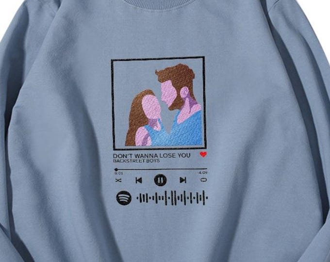 Audio Sweatshirt | Custom Embroidered Music Lover Gift | Trendy, Comfortable Fit | Unique Track Design for Fashion Enthusiasts