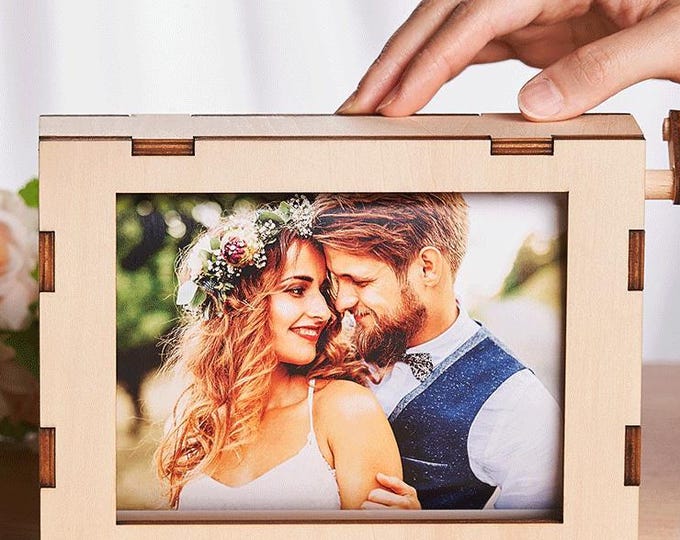 Rolling Photo Frame | Personalized Custom Pictures | Wedding & Valentine's Day Gift | Wooden Home Decor