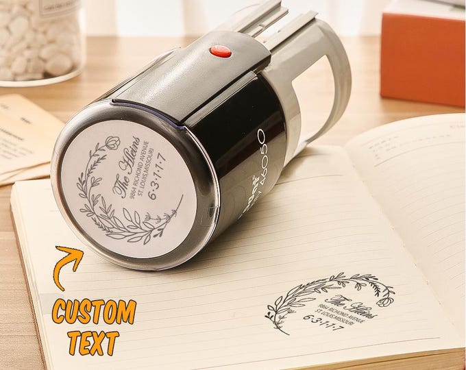 Address Stamp - Personalized Self Inking Stamp, 5 Color Options for Weddings, Custom Name & Address, Unique Wedding Gift