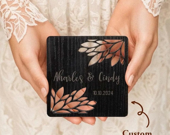 Wedding Coaster Personalized Wooden Wedding Favors Custom Guest Gifts Rustic Party Decor Unique Bride & Groom Keepsake