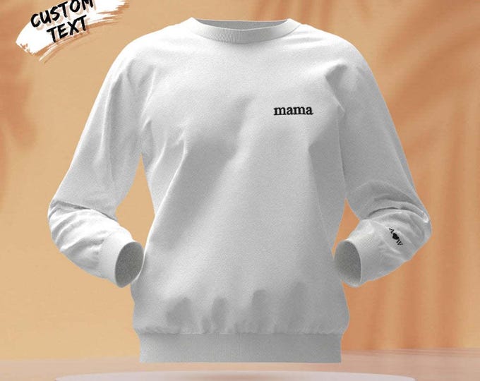 Embroidered Hoodie Custom Round Neck with Colorful Floral Embroidery - Personalized Mother’s Day Gift for Women & Moms