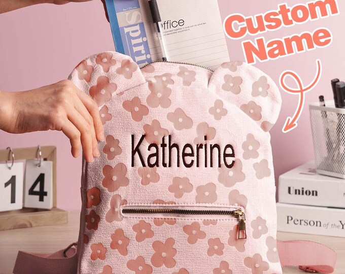 Girls Backpack Mini Personalized Name Embroidered Mini Flower School Bag Custom Kids Gift Durable & Cute