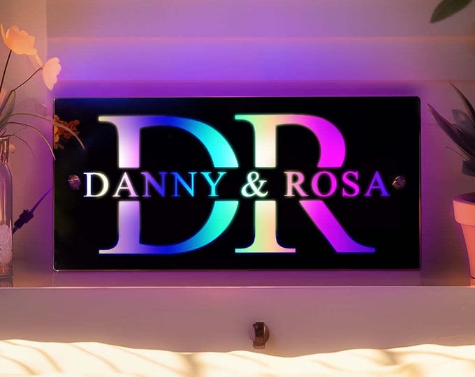 Custom Name Mirror | Personalized Light House Sign | Unique Couple Gift | Customizable Home Decor | Perfect Anniversary Present
