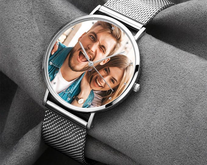 Photo Watch Women's Engraved Calendar Alloy Bracelet 36mm Personalized Gift Stylish Timepiece