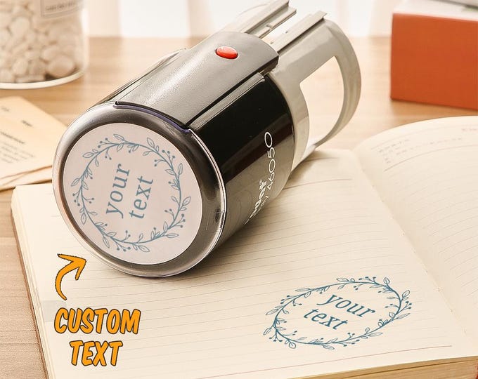 Vine Border Stamp - Personalized Wedding Stamp, 5 Color Options, Unique Custom Design, Ideal for Invitations & Stationery