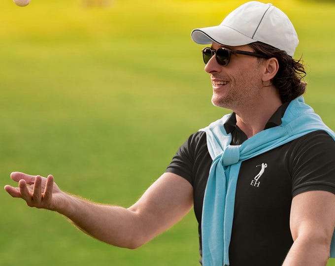 Golf Polo Shirts Personalized Men's Embroidered Short Sleeve Shirt Gift for Golf Lover Stylish Comfortable Athletic Wear