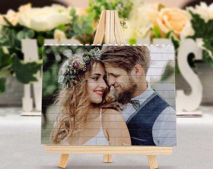 Brick Photo Block - Personalized Wedding Gifts, Custom Building Block, Photo Display, Square Shape Memory Keepsake, Unique Decor