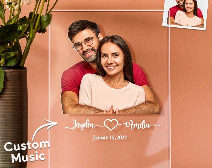 Acrylic Plaque - Custom Photo Gift for Boyfriend, Engagement & Wedding Keepsake for Couples, Personalized Home Decor