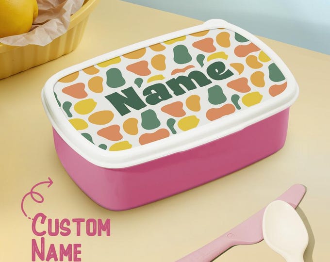 Colorful Lunch Box Personalized with Name – Kids Birthday Gift, Durable & Leakproof School Lunchbox, Fun Kids Food Container