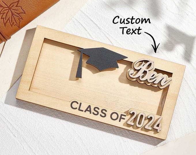 Wooden Money Box Custom Engraved Personalized Piggy Bank Gift for Graduation Keepsake Box for Kids & Adults