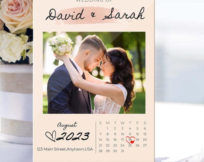 Wedding Invitation Plaque | Custom Photo Card | Personalized Keepsake & Decor for Memorable Weddings