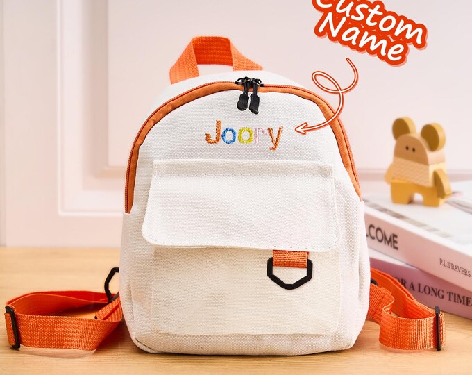 Custom Mini Backpack Personalized with Embroidery Name, Child School Bag, Back to School Gift for Her, Cute Small Kids Backpack