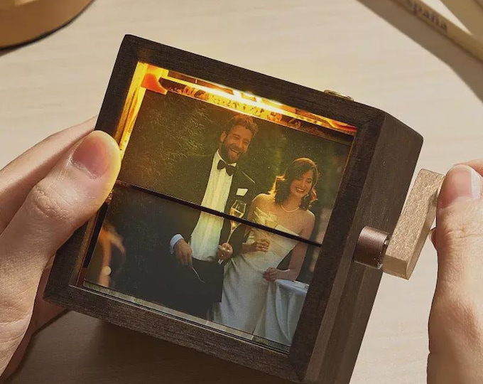 Made from Video Flipbook Custom Frame with Light – Hand-Cranked Animation Box & Auto 24-Frame Video Capture, Unique Anniversary Gift