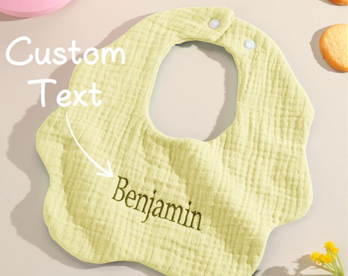 Name Gifts for Baby: Personalized Embroidered Bib, Custom Name Bib, Unique Baby Shower Gift, Adorable Keepsake for Newborns
