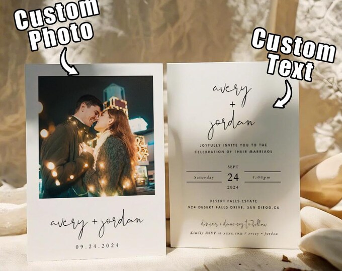 Wedding Invitation | Personalized Photo Card | Custom Design for Your Special Day | Elegant & Unique Invite Ideas