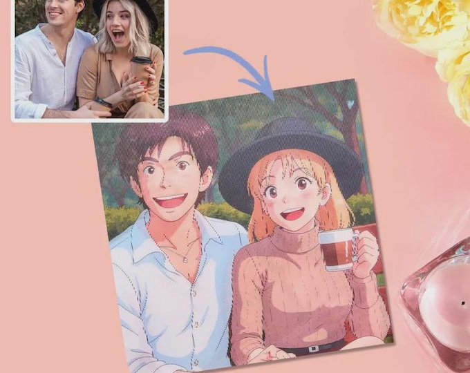 Personalized Anime Lenticular Photo Frame - K-DualView Custom 3D Art Gift, Unique Anime Style Memory Keepsake